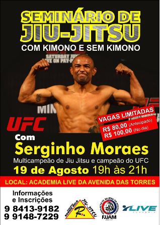 Serginho Moraes ministrará seminário de jiu-jitsu com kimono e sem kimono em Manaus