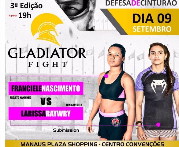 Pesagem do Gladiator Fight acontece hoje a noite na praça de alimentação do Manaus Plaza Shopping